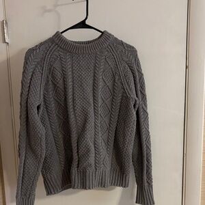 L.L. Bean Gray Cable Knit Fisherman’s Women's Sweater